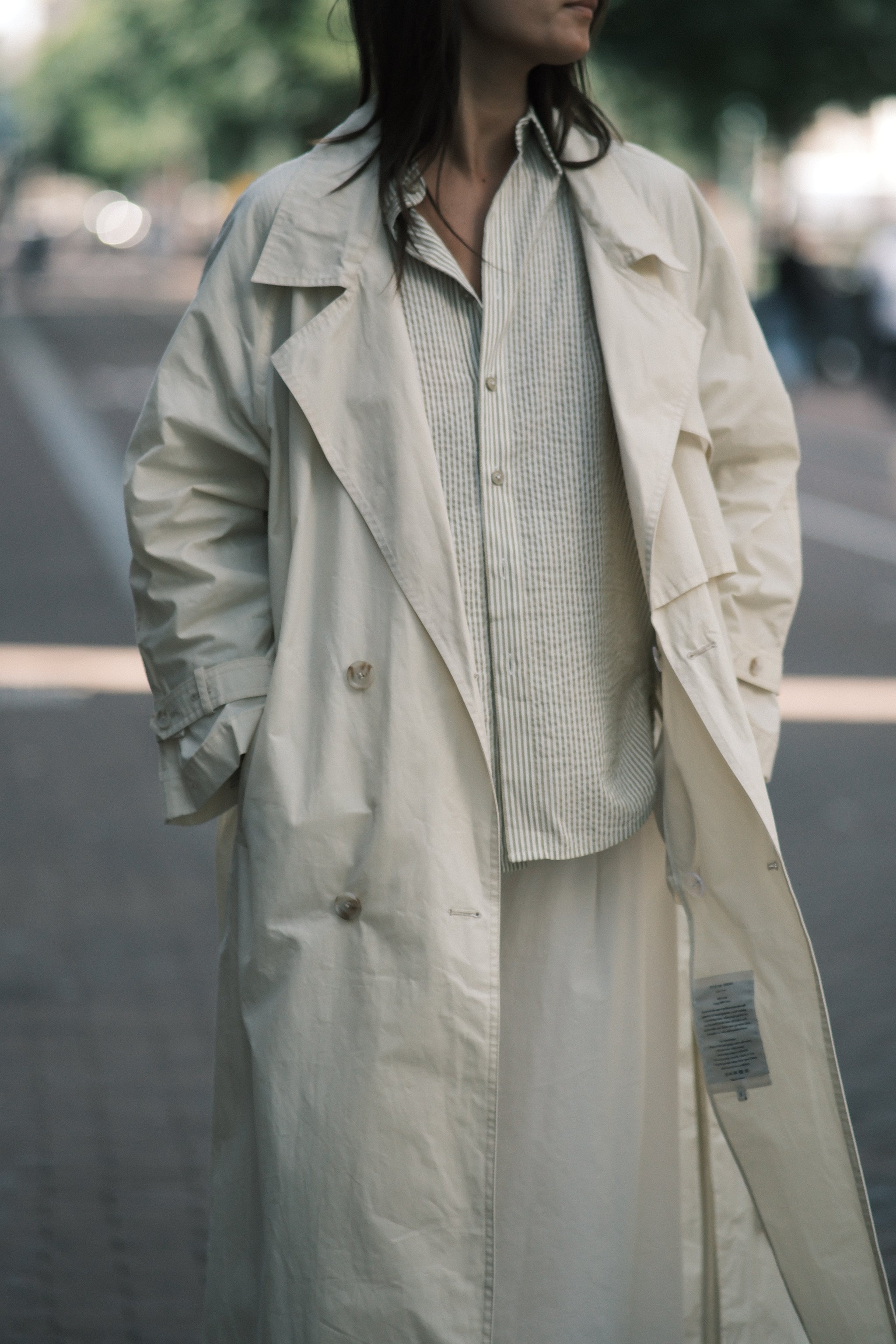 Long Rain Trench | Antique White