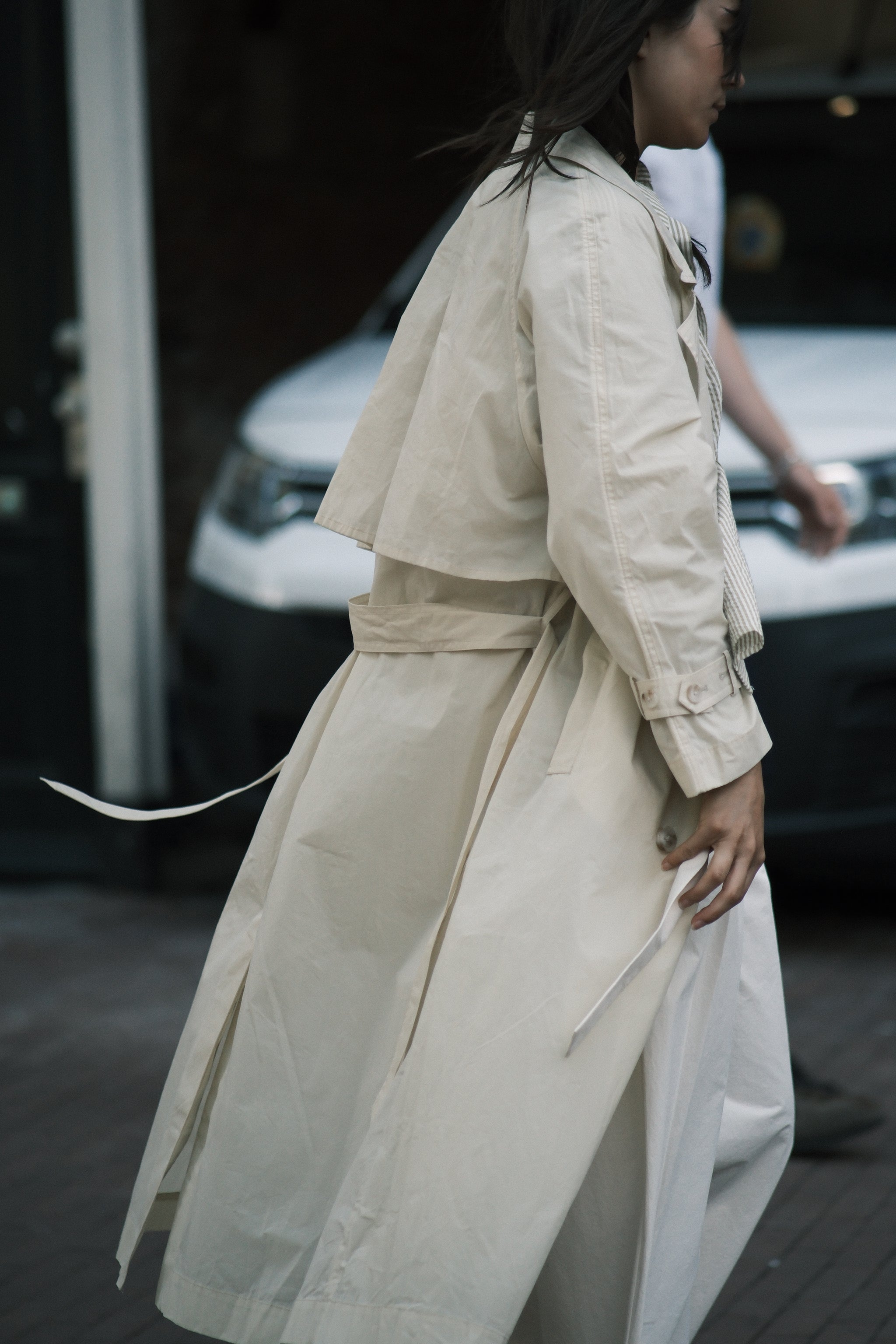 Long Rain Trench | Antique White