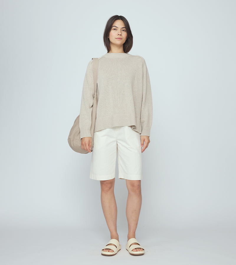 Roll Seam Pull Over | Stone Beige