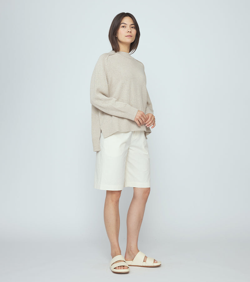 Roll Seam Pull Over | Stone Beige